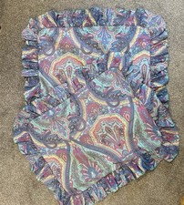 PAIR OF VINTAGE RALPH LAUREN PAISLEY STANDARD PILLOW SHAMS WITH RUFFLE EDGE EUC