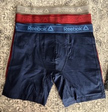 3 Pairs Of Reebok Boxer Briefs Performance Underwear Cotton Mix Size: Small