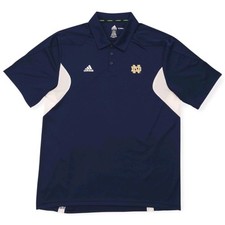 Notre Dame Polo Shirt Mens XL Blue Adidas Climalite Adizero Fighting Irish Golf