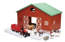 NEWRAY, Coffret de la ferme avec grange animaux et tracteur remorque, NEW05645