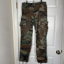 USGI Woodland Camo Combat Cargo Pants Ripstop BDU Trousers Medium Long  
