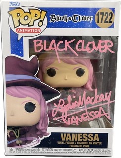 Lydia Mackay Signed Funko Pop Black Clover Vanessa Autographed Zobie COA
