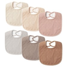 6 PCS Muslin Baby Bibs Cotton Drool Drooling Teething Infant Toddler Unisex