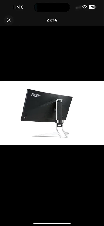 ACER 37.5" Curved XR Gaming Monitor - XR382CQK Ultrawide 3840x1600 - Image 4 of 4