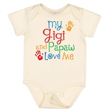 Inktastic Gigi And Papaw Love Me Grandchild Baby Bodysuit From Grandbaby Boy