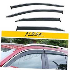 4pcs Smoke Tint with Chrome Trim Window Visors Compatible with 2018-2024