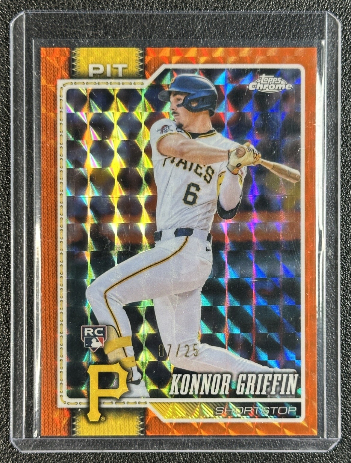 KONNOR GRIFFIN 2026 TOPPS CHROME #74 ROOKIE ORANGE GEOMETRIC REFRACTOR RC 7/25