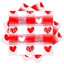 50 Pack Valentine'S Day Paper Napkins Napkins Luncheon Watercolour Love Heart