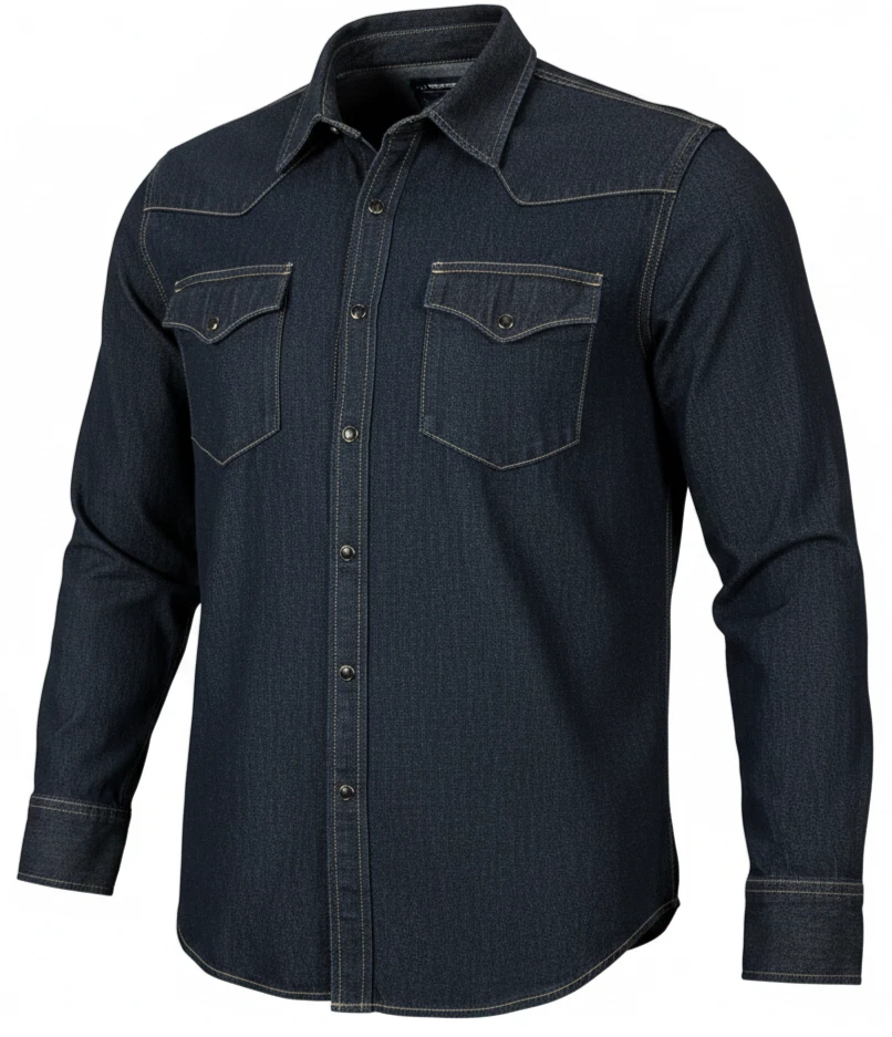 Denim spijker overhemd blauw heren | Ollies Fashion