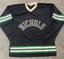 Vintage Nichols College Hockey Jersey Champion Size 44 Game Worn Team Repairs 