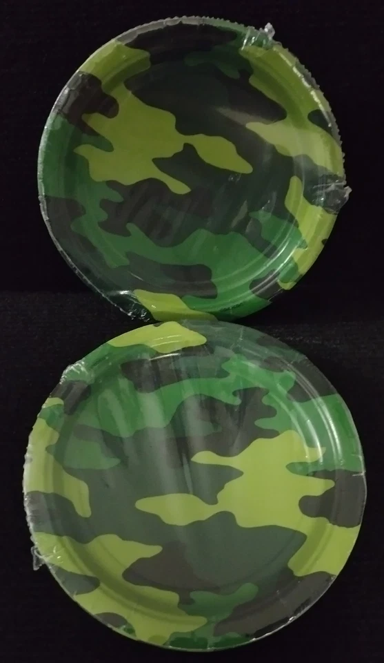 Lot Camo Army Themed Party Supplies Lot Plates And Napkins - Image 3 of 4