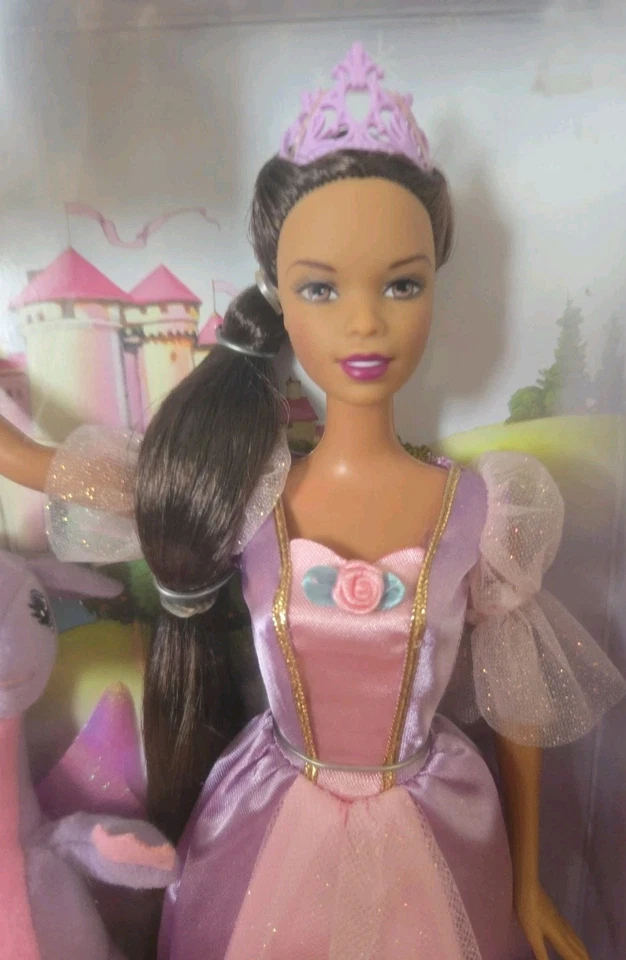 2003 Fairy Tale Collection DARK HAIR Barbie Rapunzel & Penelope #B5827-RARE NRFB - Image 2 of 4