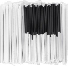 100 Pcs Biodegradable Compostable Individually Wrapped Straws - PLA Disposable