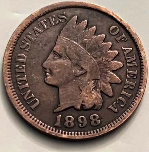 1898 Indian Head Cent Penny VG Sharp Details Philadelphia BN422