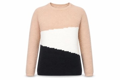 VERO MODA Damen Pullover Pulli Größe M Mehrfarbig Rundhals Colour Block