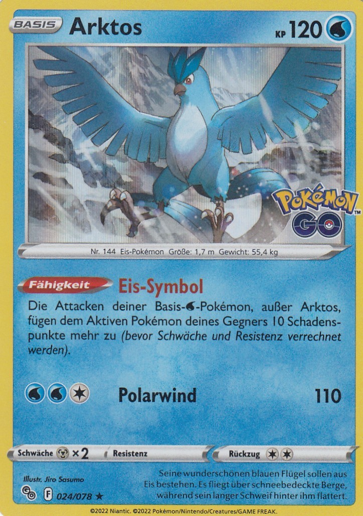 arktos pokemon card Arktos 024/078 HOLO Pokemon GO Pokemon Karte Deutsch