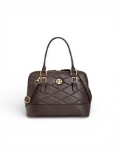 Women  s Medium Quilted Dome Satchel Color Chocolate