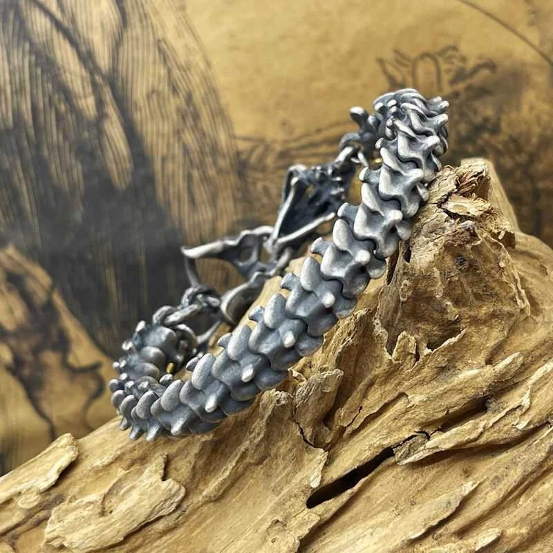 Brazalete Gótico Calavera Hueso Punk Hombres Genial Joyería Accesorio Foto 3 de 4