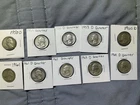 10 Washington 25 cent US Quarters 90% Silver Lot Fine