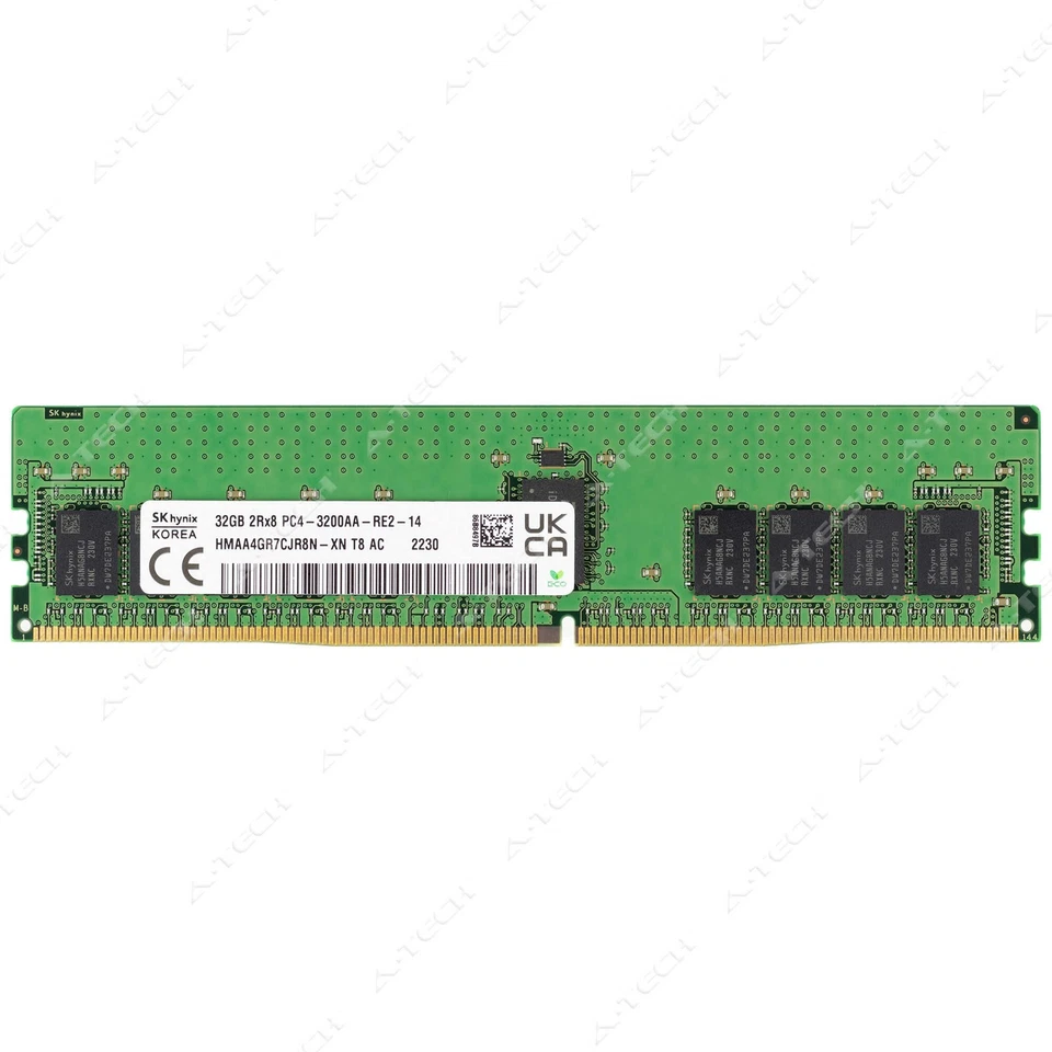 Hynix 32GB DDR4-3200 PC4-25600 2Rx8 ECC RDIMM Server Memory RAM HMAA4GR7CJR8N-XN