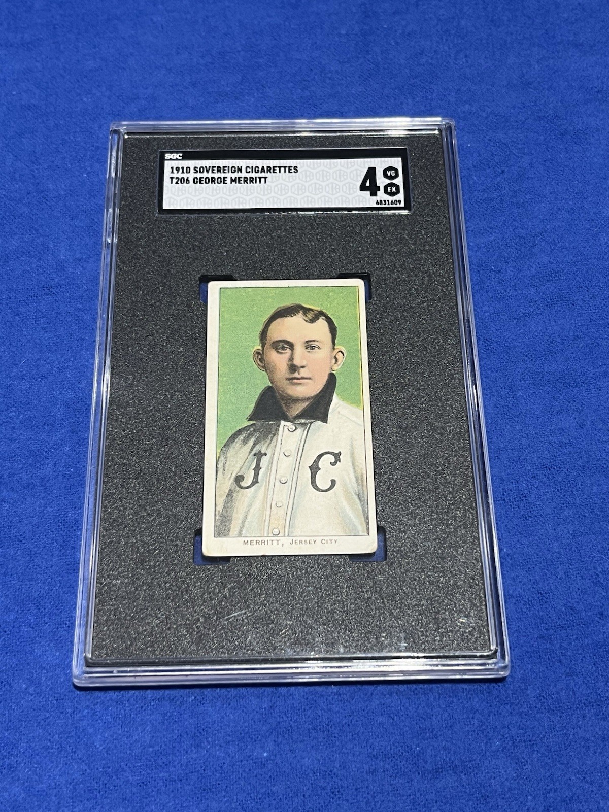 T206 George Merritt Sovereign Graded SGC 4 Tobacco Baseball Card Jersey City