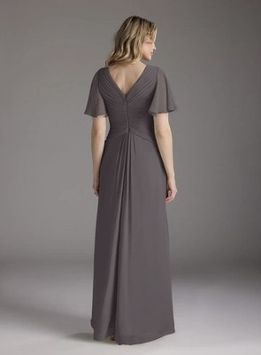 Azazie Morning Glory Steel Grey Mother Of The Bride/Bridesmaid Dress Size  16 | eBay