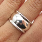 925 Sterling Silver Vintage Modernist Ring Size 8.25