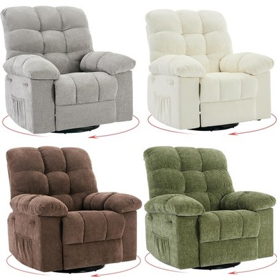 GARVEE Swivel Rocker Recliner Chair, Nursery & Living Room,Wide Seat, Adjustable