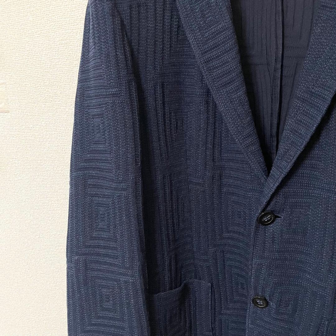 Stylish Navy Geometric Pattern Formal Jacket Men'… - image 22