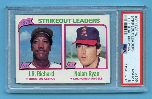 1980 Topps Baseball NOLAN RYAN #206 Card ***PSA 8 NM-MT*** ((46 YEARS OLD!))