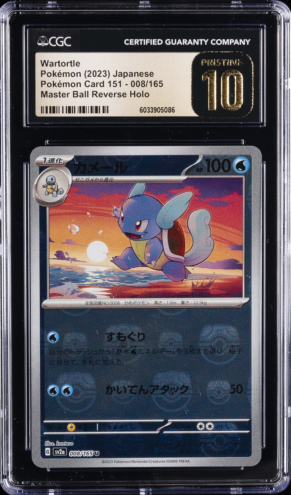 2023 POKEMON JPN #008/165 WARTORTLE CGC 10 PERFECT - Main Image