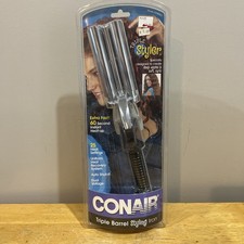 Vtg Conair Triple Barrel Styling Iron 2003 CD300CS NOS