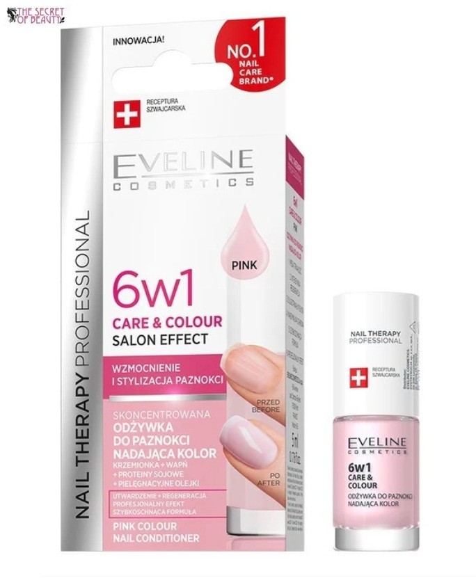 Eveline Nail Therapy Professional 6in1 Care & Colour Salon Effect -Pink Colour