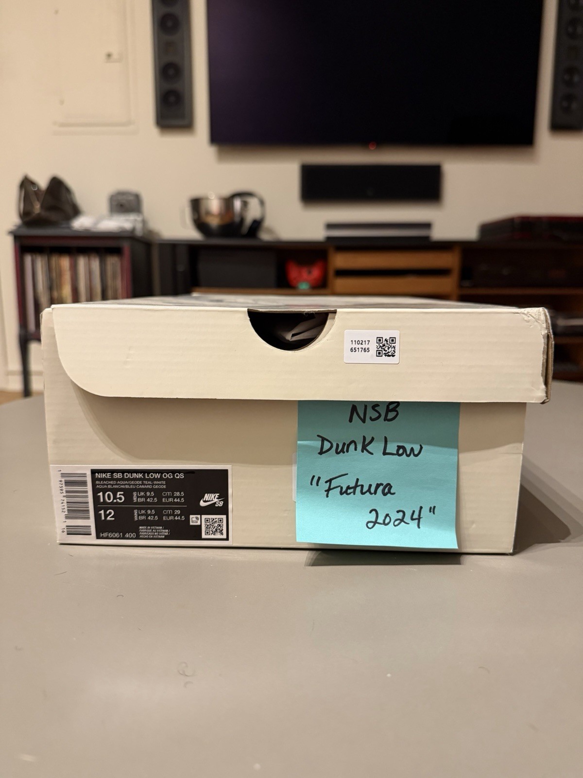 Nike SB Futura Men's Dunk Low Bleached Aqua 10.5 Jordan Bape Wtaps thumbnail 2