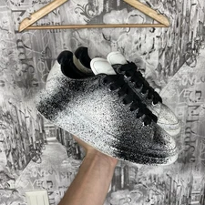 Alexander McQueen Oversized Sneakers White Black Paint Splatter Size 41