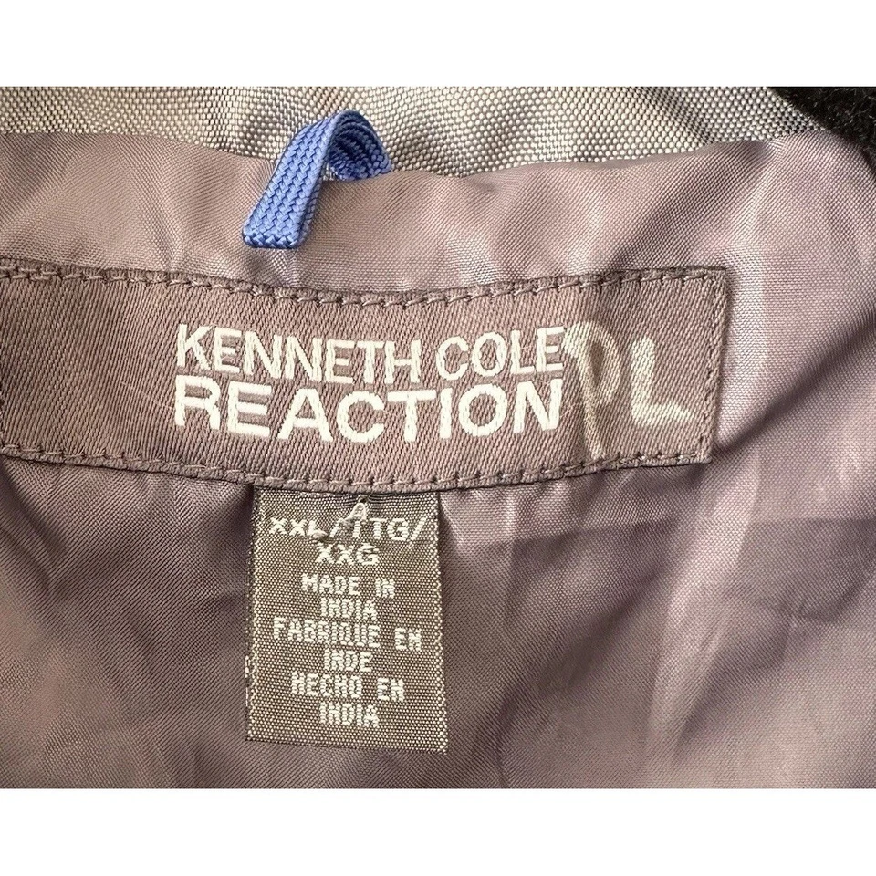 Kenneth Cole Reaction Jacket Full Zip Lightweight Gray Utility Size XXL Bomber - Image 4 of 4