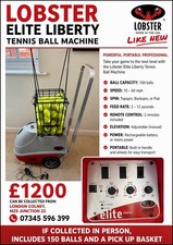 Lobster Elite Liberty Tennis Ball Machine – New – 150 Ball Capacity + 2 Remotes