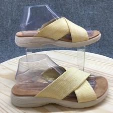 Easy Spirit Sandals Womens 9 M Taite 2 Slip On Slides Yellow Open Toe Casual NEW