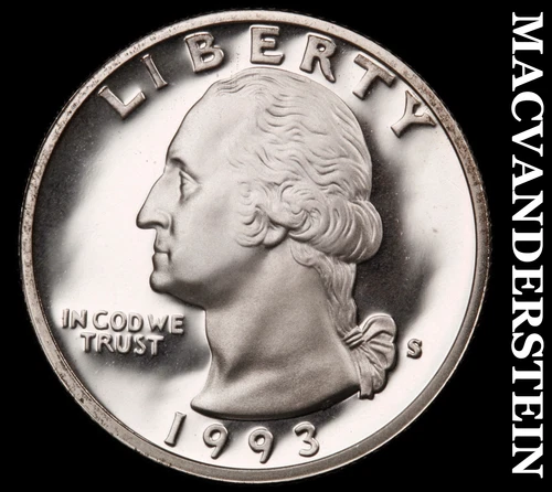 1993-S Silver Washington Quarter - Choice Gem Proof  Lustrous  #G8405