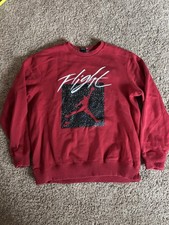 Nike Air Michael Jordan Flight Red Sweatshirt Size Xl Mens Excellent Shape