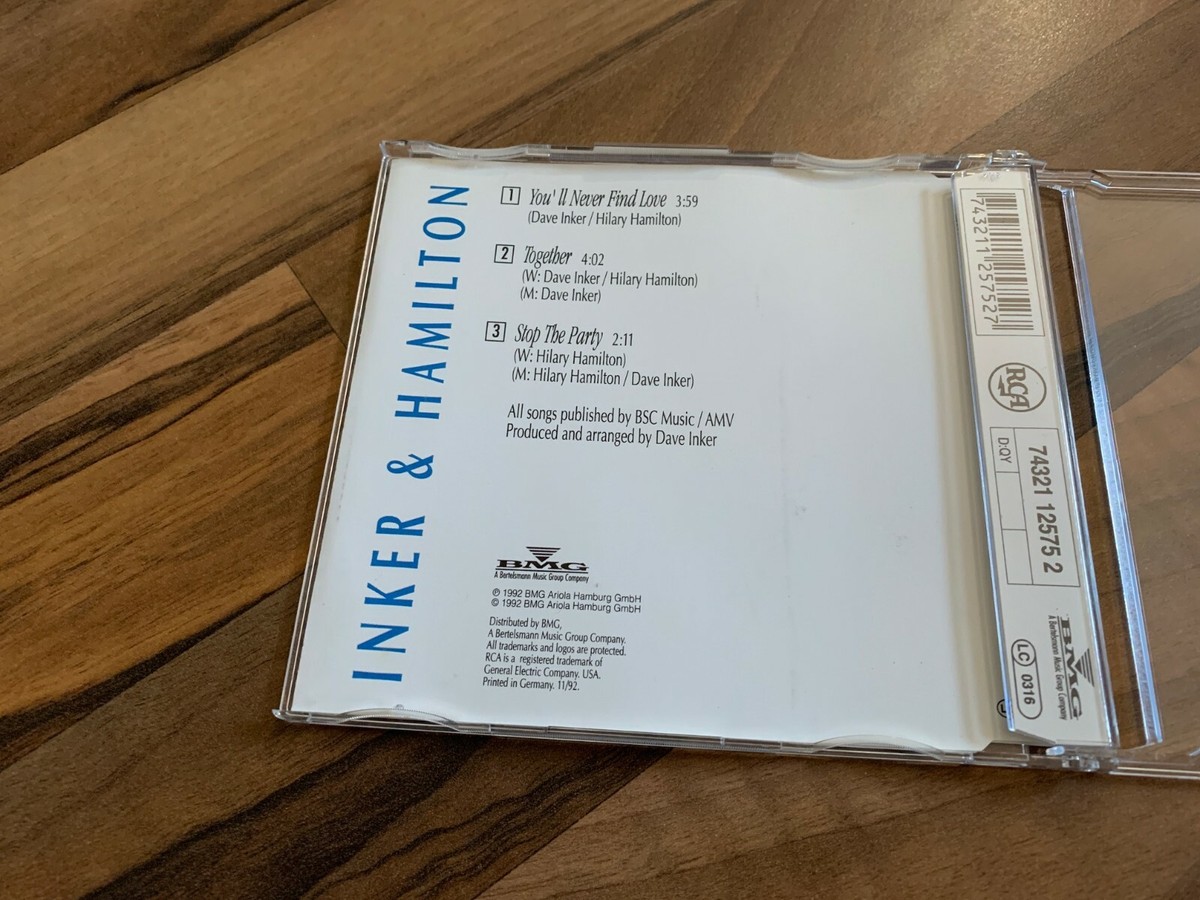 INKER & HAMILTON You'll Never Find Love OOP 1992 GERMANY CD INKER & HAMILTON You'll Never Find Love OOP 1992 GERMANY CD