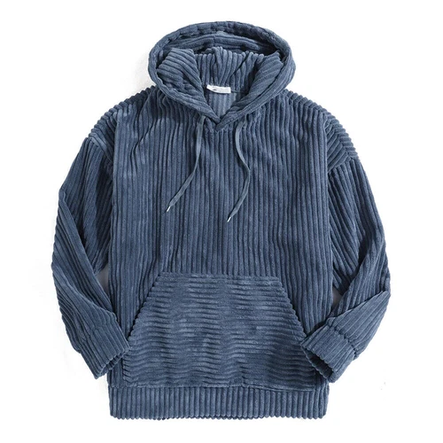 Herren Cord Bluse Hoodie Tops Training Freizeit Kapuze Mantel Pullover Sweatshirts - Bild 11 von 32