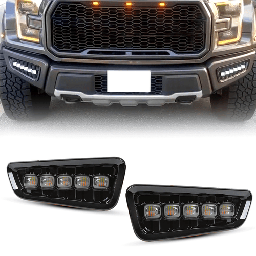 Front Bumper Turn Signal Fog Lights Lamps Kit For Ford F-150 Raptor 2017-2020 - Picture 7 of 23