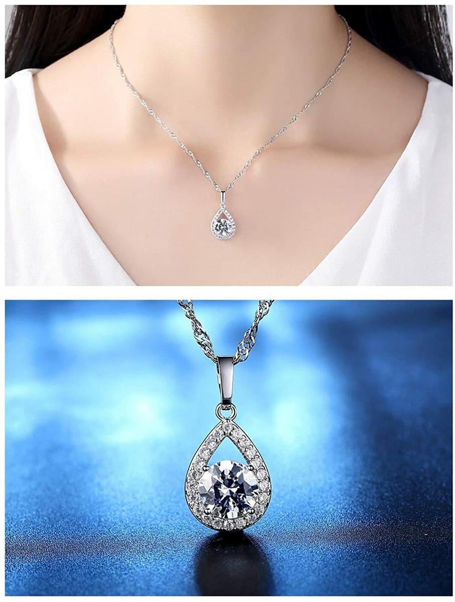 YSOUL Zirconia Jewelry Set - Dangle Earrings & Necklace For Wedding, Prom, And Evening Parties