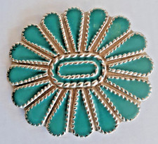 western style turquois color belt buckle 4" long 3" tall unbranded