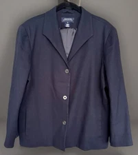 Vintage Jones New York Signature Long Sleeve Snap Button Black Blazer Lined XL