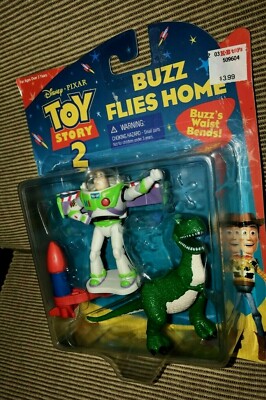 New 2000 Mattel Disney Toy Story 2 Buzz Flies Home Rex Action