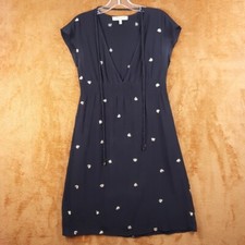 SEE BY CHLOE Dress Womens Size 6 Black Pullover Empire High Waist Sundress Gold