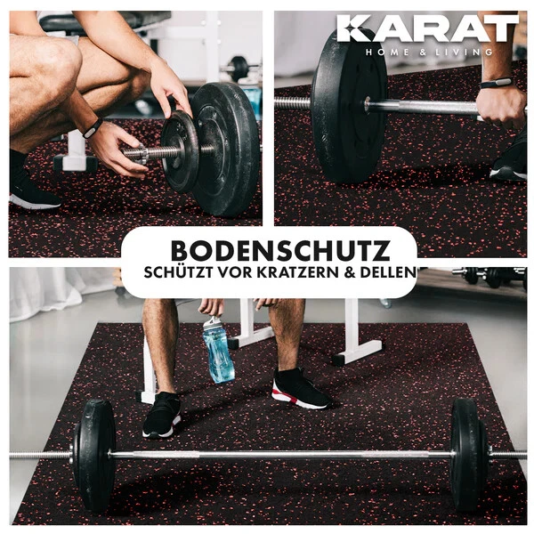 KARAT Gymnastikmatte | Bodenschutzmatte für Fitnessgeräte | Schall- und stoßdämpfende