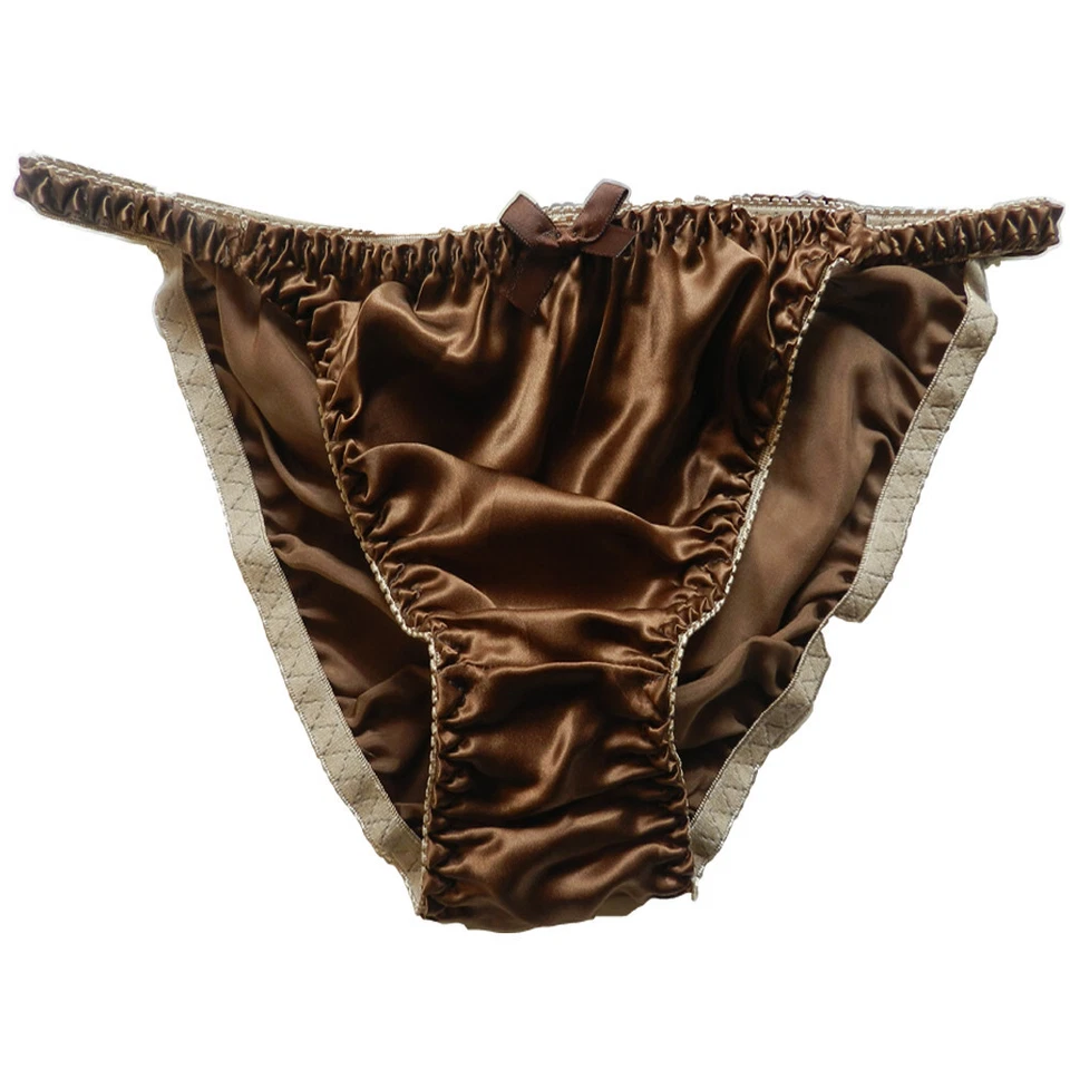 8 pares de bragas de bikini para mujer Yavorrs 100 % seda pura S M L XL 2X multicol Foto 3 de 4